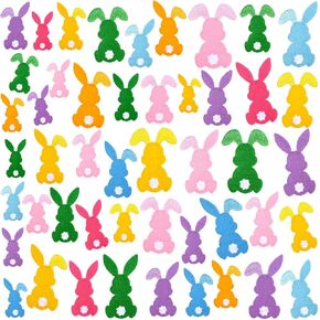 Tigeen 48 PCS Easter Bunny Iron on Patches Easter Chenille Patches Patches for Hats Cloths Cute On Thebique DIY Gifts Festive Festive for Backpack Pants Cancory