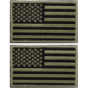 2 PCS US Flag Patch American Patches for Uniform Backpacks Hats Hook and Loop