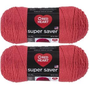 BULK BUY: Red Heart Super Saver (2 pack) (Flamingo ، 7 Oz كل Skein)