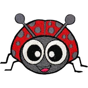 Ladybug Iron On Patch - Embroidered Cute Insect Kid Children Kids Lady Bug Applique Appliques Iron On Sew On Patches for Holes, Clothing, Jeans, Hat, Backpacks, Clothes, Hats, Jackets (3")