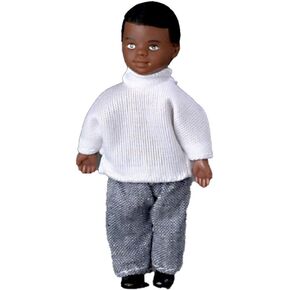 Dollhouse Miniature 1:12 Scale People Black Little Brother Boy