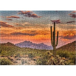 MyPuzzle Sunset في صحراء سونوران بالقرب من فينيكس ، أريزونا - ألغاز بانوراما 500 قطعة للبالغين