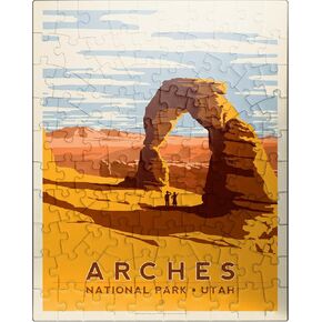 MyPuzzle Arches National Park: Delicate Arch, Vintage Poster - Premium 500 Piece Jigsaw Puzzle for Adults