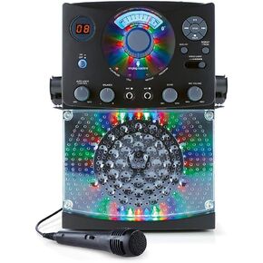 Singing Machine SML385BTBK Karaoke System with LED Disco Lights, CD+G, and Microphone, Black