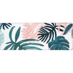 Pink Tropical Palm Tree Leaves Mouse Pad Large Gaming Mousepad Non-Slip Rubber Base Keyboard Mouse Mat for Laptop Keyboard Desktop 31.5 x 11.8 inch