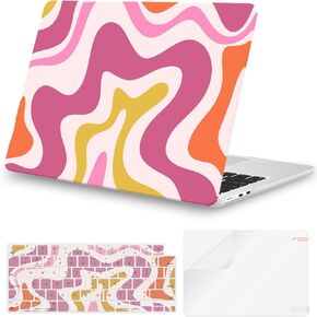 iCasso for MacBook Air 13 inch Case 2025, 2024-2022 M3 M2 Model A3113 A2681, Sturdy Protective Pattern Plastic Hard Shell Case for Mac Air 13.6", Keyboard Cover + Screen Protector, Checker
