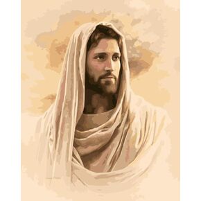 LPRTALK Paint by Numbers for Adults, DIY Painting by Numbers for Beginner Students Kids, Color Canvas, DIY Acrylic Paints for Room Décor 16x20 Inch- Jesus Christ