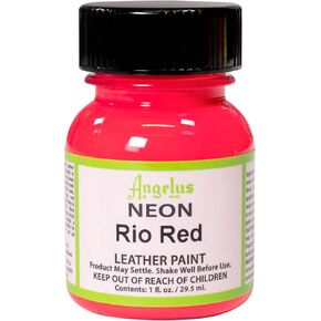 Angelus Neon-1 oz Leather Paint, Rio Red