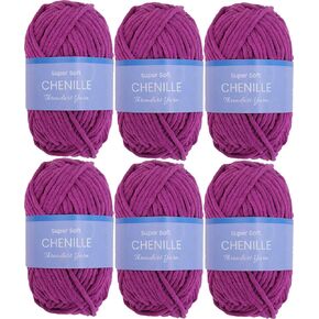 ThreadArt Chenille Yarn for Crocheting, Knitting, Amigurumi, Super Soft Plush Velvet Yarn - 50 Gram 60 yds #5 Fluffy Yarn Skeins - Royal Blue 10