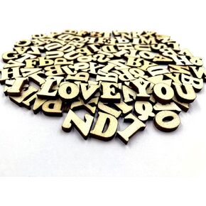 Aliotech 100Pcs 0.6inch Natural Wooden Letters for DIY Crafts