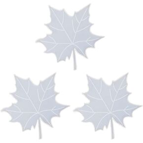 3X Fall Leaf Mould Coaster Silicone Mould for Thanksgiving Cup Mats Decor Silicone Molds Epoxy Resin Cup Mat Mold, as the picture shows