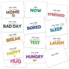 Set of 13 Open When Envelopes - Going Away to College, University Gifts, Leaving Home, Daughter Son Friend Gift College giftA-03