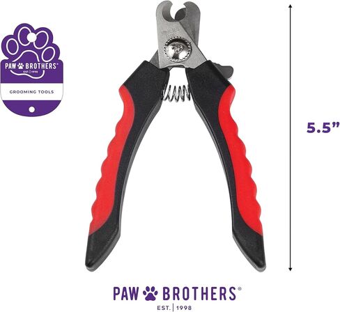 Ryan's Pet Supplies Paw Brothers Nail Clipper for Dogs and Cats, Pet Nail Clippers, Safe Grooming Tool, Professional Grade for Groomers, Stainless Steel Blades, Safety Guard, Small, 5 Inches in Kuwait