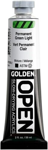 OPEN Slow-Drying Acrylics by GOLDEN, Green Gold, 2 fl oz. tube, Professional Acrylic Paint, Semi-Transparent in Saudi Arabia