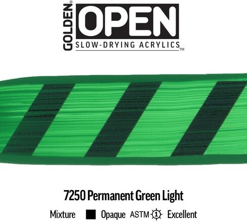 OPEN Slow-Drying Acrylics by GOLDEN, Green Gold, 2 fl oz. tube, Professional Acrylic Paint, Semi-Transparent in Saudi Arabia