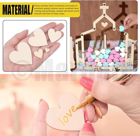 200Pcs Unfinished Wooden Slices, Round Wooden Christmas Ornaments Heart Wood Cutouts Star Blank Wood Pieces Flower Hexagon Wood Ornaments for Decoration in Kuwait