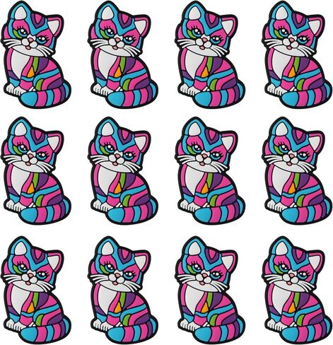 12PCS Animals Silicone Focal Beads for Pens, Cats Silicone Beads for Keychain Making Colorful Cats Character Silicone Beads for Bracelet Necklace Craft in Saudi Arabia