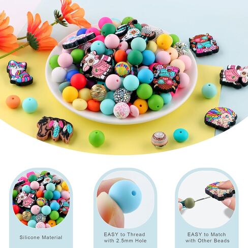 12PCS Animals Silicone Focal Beads for Pens, Cats Silicone Beads for Keychain Making Colorful Cats Character Silicone Beads for Bracelet Necklace Craft in Saudi Arabia