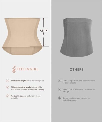 FeelinGirl Waist Trainer for Women Tummy Control Postpartum Underbust Cincher Stomach Compression Workout Belly Wrap in Saudi Arabia