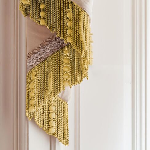 Curtain Fringes Bullion Fringe Trim 14 Yard x 2.5 Inches Fabric Trims and Embellishments Curtain Weights Fringes Sewing DIY Decoration for Curtain Sofa Cushions Lampshades Clothes (Black) in Saudi Arabia