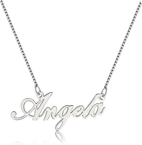 Lutilo 925 Sterling Sliver Custom Name Necklace Personalized Initial Necklaces Pendant Jewelry Gift for Her (Hannah) in Kuwait