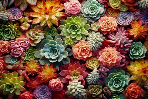 500 Piece Puzzle for Adults - Succulent Plants - Family Jigsaw Puzzle, Gift (Succulent, 500 Pieces) in Saudi Arabia