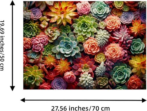 500 Piece Puzzle for Adults - Succulent Plants - Family Jigsaw Puzzle, Gift (Succulent, 500 Pieces) in Saudi Arabia