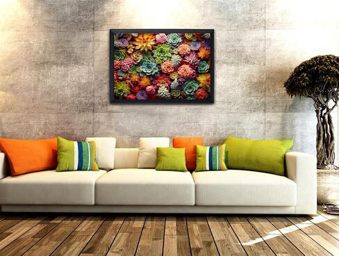 500 Piece Puzzle for Adults - Succulent Plants - Family Jigsaw Puzzle, Gift (Succulent, 500 Pieces) in Saudi Arabia