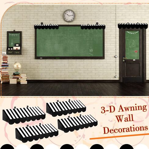 Tallew 4 Pcs 3D Circus Awning Wall Decoration Carnival Awning for Carnival Theme Party Classroom Decorations (Red and White) in Saudi Arabia
