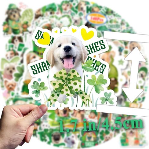 140 Pcs St Patricks Day Stickers for Kids, Cute Vinyl St Patricks Dog Stickers Bulk for Water Bottle, St Patricks Day Party Favors, Shamrock Sticker, St Patricks Day Gift for Kids Teens Adult in Saudi Arabia