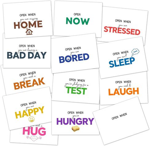 Set of 13 Open When Envelopes - Going Away to College, University Gifts, Leaving Home, Daughter Son Friend Gift College giftA-03 in Kuwait