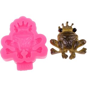 Cute Frog with Crown Shape Silicone Mold Super Shiny Epoxy Mold Resin Mold Lovely Frog Chocolate Mold for Cake Decoration
