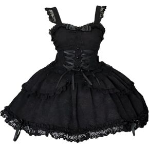 Lolita Sleeveless Short Dress Teens Cute Lace Decor Graduation Cocktail Princess Halloween Party Juniors Dresses