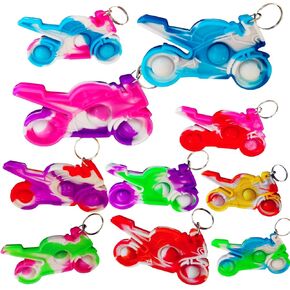 30 Packs Bulk Mini Pop Fidget Sensory Push Party Favors,Sport Motorcycle Shapes Classroom Prize Gifts