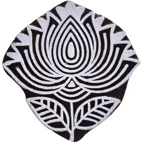 CraftyArt Lotus Flower Design Wooden Textile Printing Block Clay Potter Craft Heena Tattoo Scrapbook Stamps