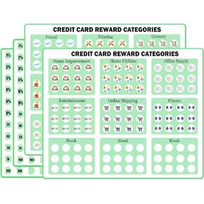 502 Pcs Credit Card Category Stickers by Category Reward Theme Gas Travel Dining Categories Aniversary Birthday Wedding Categories Stickers Card Stickers for Organize Tracker Organization