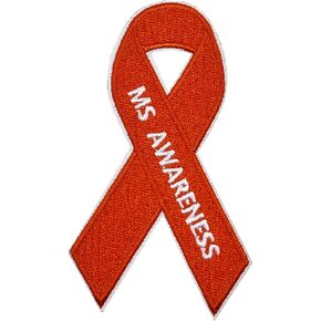 MS Awareness Multiple Sclerosis Awareness Embroidered Iron on Patch Self-Adhesive