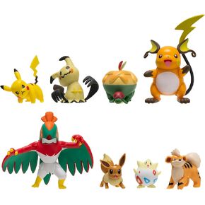 Pokémon Battle Figure 8 Pack - Features 2-Inch Pikachu, Eevee, Appletun, Growlithe, Mimikyu, Togepi, 3-Inch Raichu & Hawlucha - Authentic Details
