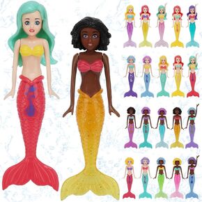 20 Pack Diving Mermaids Toys Bath Mermaids Toys Swimming Pool Diving Toys Colorful Mermaid Dolls Underwater Sinking Toys Games Non-Repeated Styles for Toddlers Kids Girls Ages 3-12