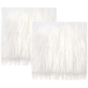 2 Pcs 10 x 10 Inch Faux Fur Fabric Squares Soft Fluffy Fabric for Sewing Plush Fabric Squares Shaggy Fur Cuts Patches Costume Decoration Fabric Black in Kuwait