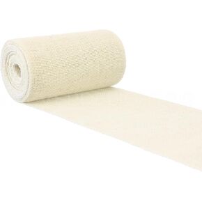 CleverDelights 6" Ivory Burlap Roll - Finished Edges - 10 Yards - Jute Burlap Fabric