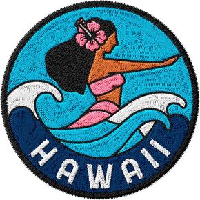Hawaii Embroidered Patch Embroidered Iron on Patches for Clothes Backpacks Bags Jeans Jackets Size 3" ID45095