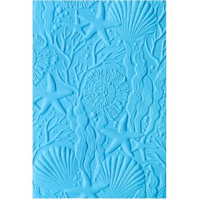 Briartw Ocean Wonders 3D Embossing Folder,Create Stunning Textured Backgrounds for Card Making and Scrapbooking & Other Paper Craft Album Stamps DIY Decoration,Clear Plastic Texture Fades Template