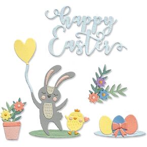 Sizzix Thinlits Die 665076 Easter Icons by Lisa Jones 13 Pack, Multicolor