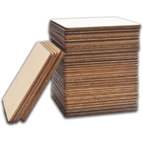 20 Pcs Unfinished Wood Squares for Crafts 4 inch Blank Wooden Squares 0.1'' Thickness Wooden Square Cutouts Tiles for DIY Crafts Painting Coasters Engraving Scrabble Home Decorations Staining
