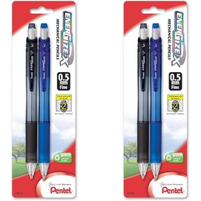Pentel Energize-X Mechanical Pencil ، 0.5 مم ، ألوان برميل متنوعة ، حزمة 2 (PL105BP2M)