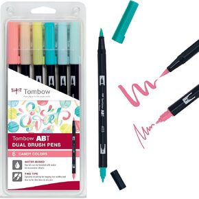 Tombow ABT-6P-4 ABT Dual Brush Pens - Candy Colours (Pack of 6)