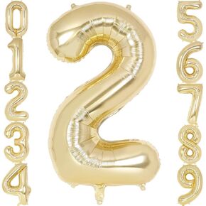 Light Gold Number 1 Balloon 40 Inch, Big Large Foil Helium Number Balloons, Jumbo Giant Mylar Number 1 Balloons for 1st first Birthday Party Decorations Supplies Anniversary