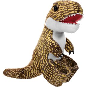 Wild Republic Huggers Glow T-Rex, Stuffed Animal, 8 Inches, Slap Bracelet, Plush Toy, Fill is Spun Recycled Water Bottles