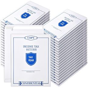 100 Pcs 9 x 12 Inches Income Tax Return Envelope Open End Envelopes Large White Mailer for Storing or Handling Personal and Customer Tax Return